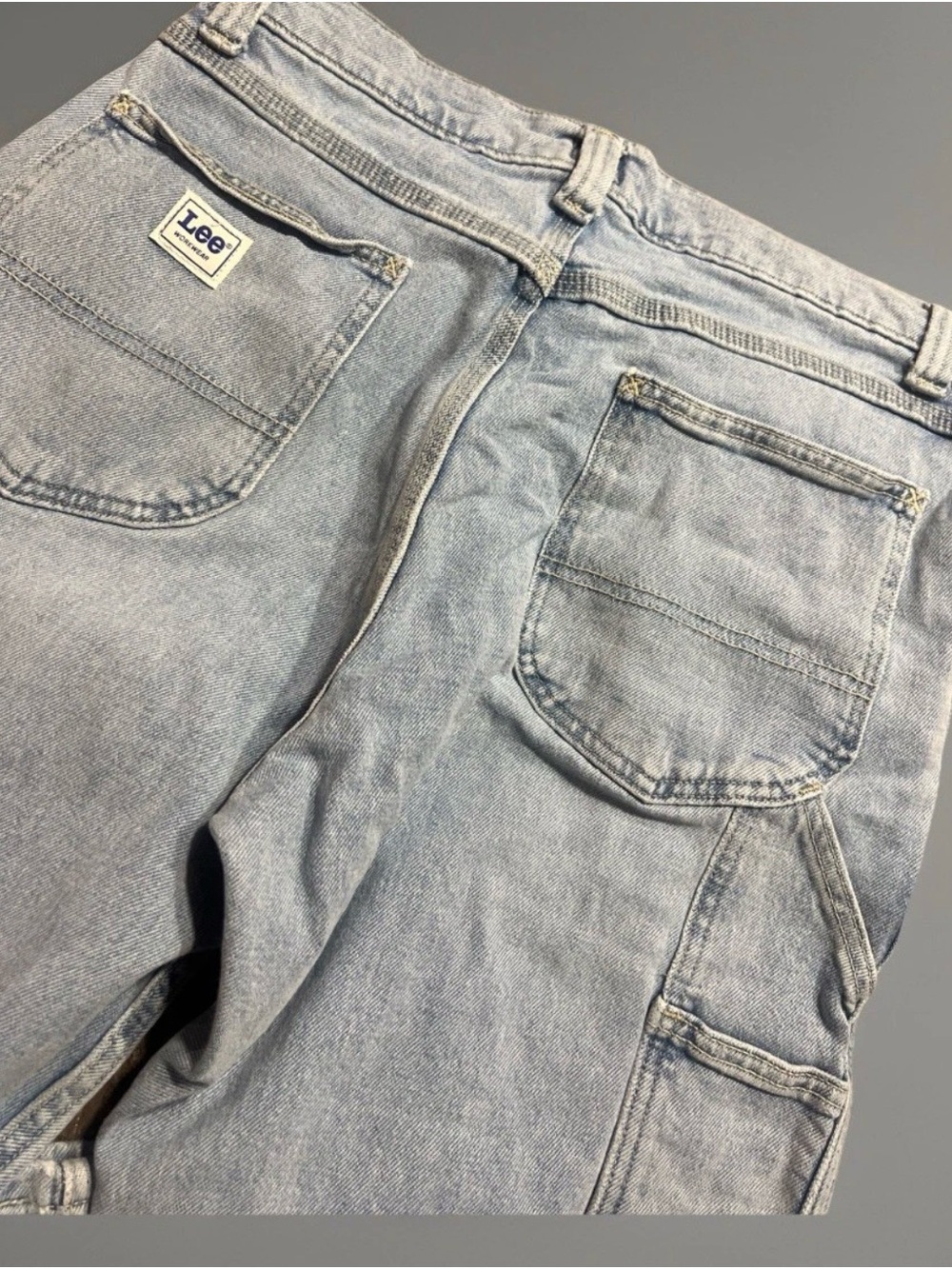 Lee Men's Light Wash Carpenter Jeans - Light Blue 31x32 Dungarees